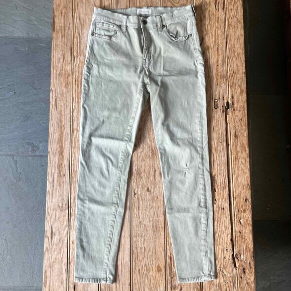 Madewell Women's 9" High Riser Skinny Green Jeans Size 28 Hipster - Picture 3 of 10